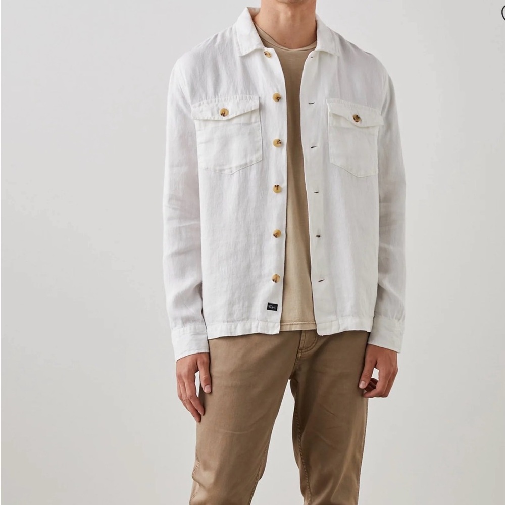 Rails Cream Button-Up Shirt jacket